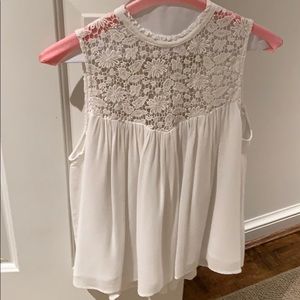Zara white sleeveless blouse